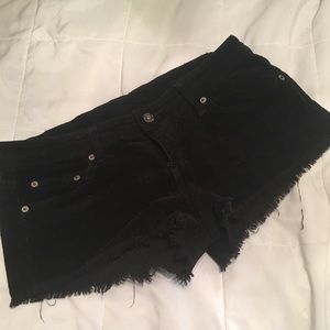 LF Carmar black corduroy shorts